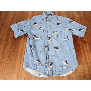 Joe Marlin Mens Outdoor Shirt Fishing Resort Beach Swordfish L